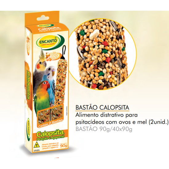 Bastão Para Calopsita e Agapornis 90g C/2 Unidades - Sabor Ovos e Mel